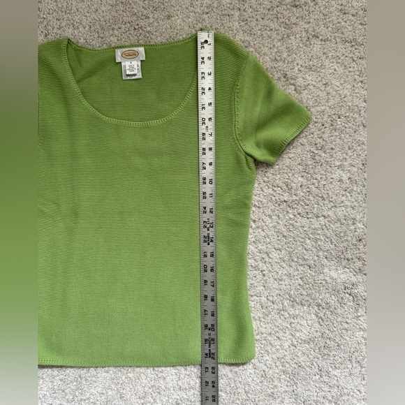 Talbots Short Sleeve Textured Sweater Lime Green Size Small - Picture 7 of 7